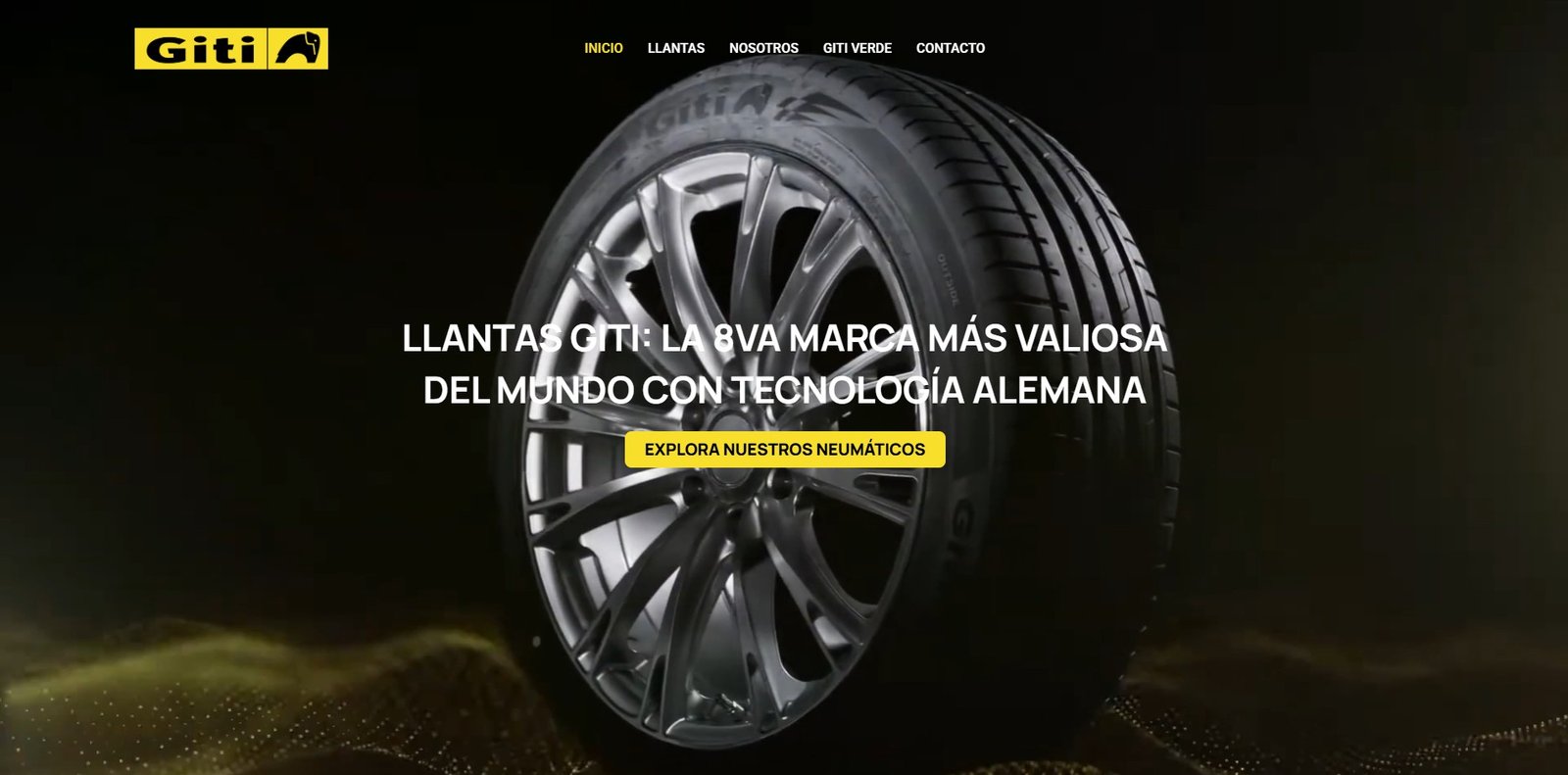 Captura de la página de inicio de Giti Tire México