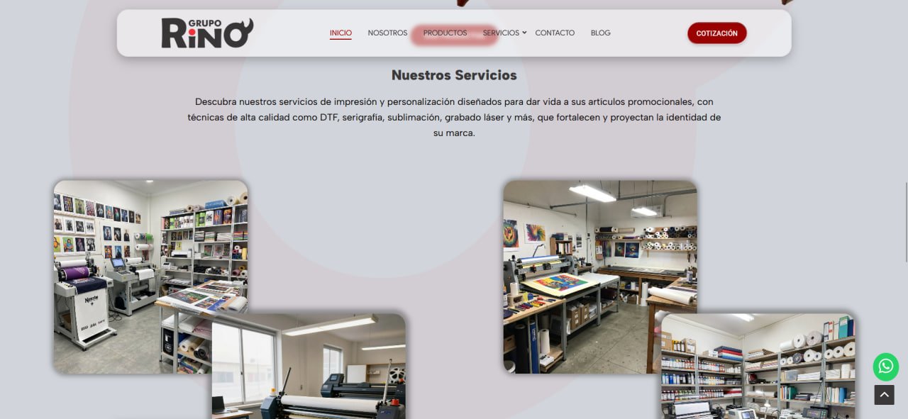 Captura del sitio de Grupo Rino — sección 4